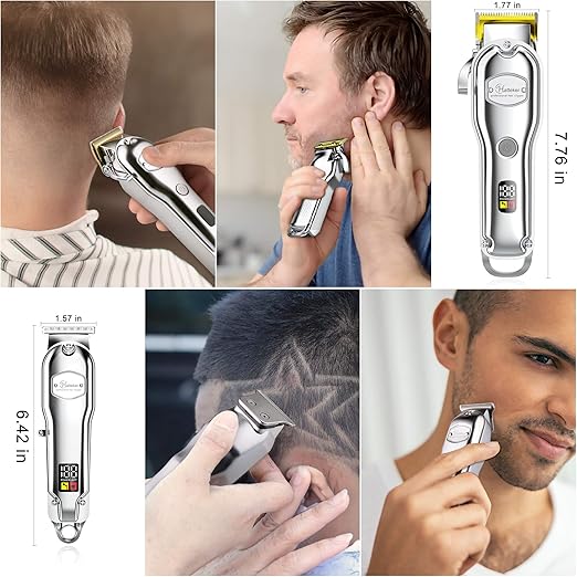 Hair Clippers For Men IPX7 Waterproof Cordless Barber Clipper for Hair Cutting Kit