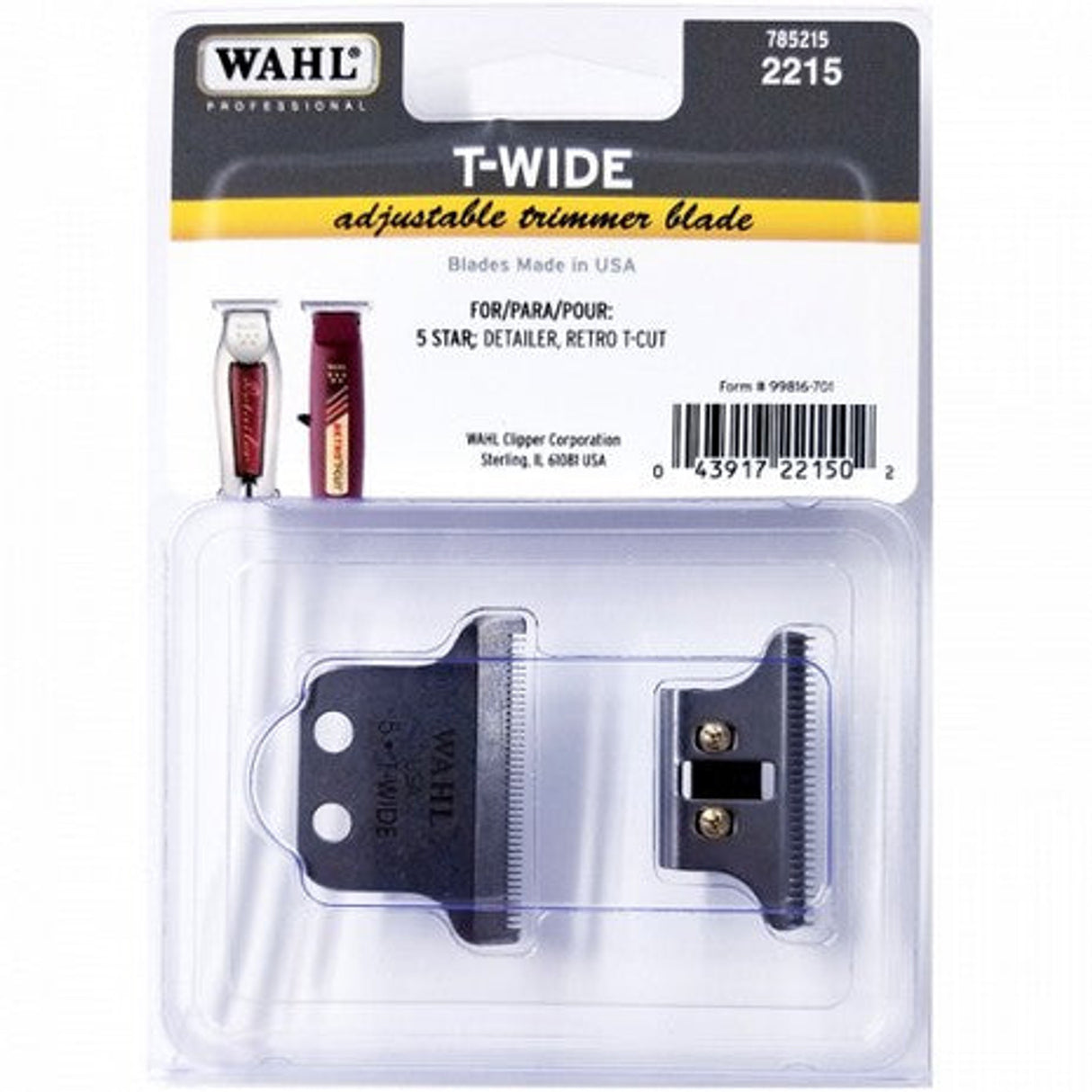 Wahl Detailer Double Wide Trimmer Blades Set