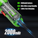 Professional Cordless Hair Clippers for Men – Transparent Green Set with LED Display NBHS