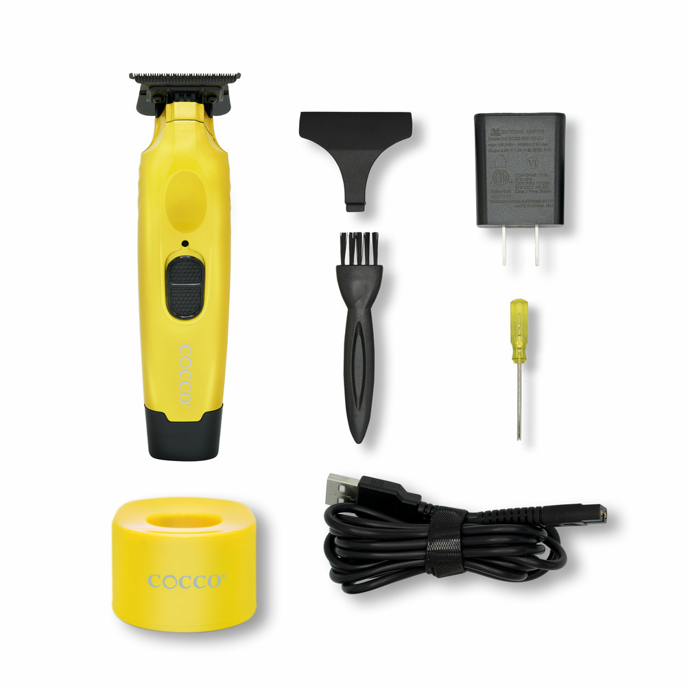 Cocco Hyper Veloce Pro Trimmer – Yellow, DLC Blade, Cordless, Dock Base