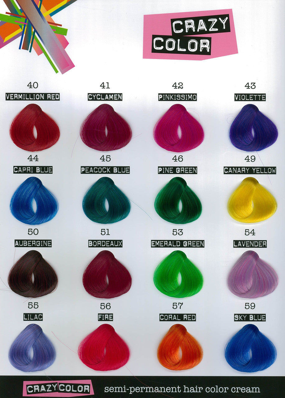 Crazy Color Sachet Crazy Color Semi Permanent Colour 100ml (Choose Your Color) – Barber ...