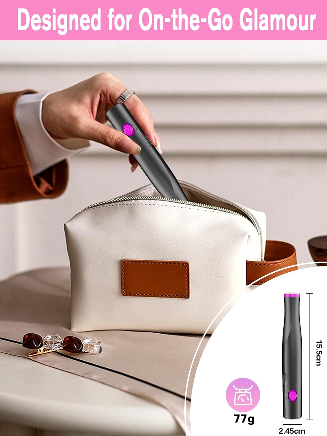 Cordless Rechargeable Nail Drill – 22,000 RPM Electric Nail File with LED Light (Gray) NBHS