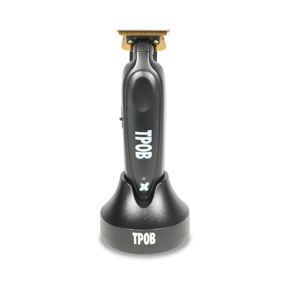 TPOB Black X Trimmer with Charging Stand – Professional Precision Trimmer for Barbers NBHS