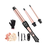 NBHS 3-in-1 Ceramic Curling Iron Set – Interchangeable Wands for Curls