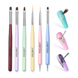 NBHS 6pcs Nail Art Brushes Set – Liner, Extension & Dotting Tools