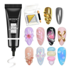 NBHS 3D Nail Gel & Chrome Powder Kit – Sculpting Gel for Nail Art Charms