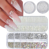 4500Pcs Nail Rhinestones & Pearls Kit – 3D Flatback Nail Charms with Storage Box NBHS