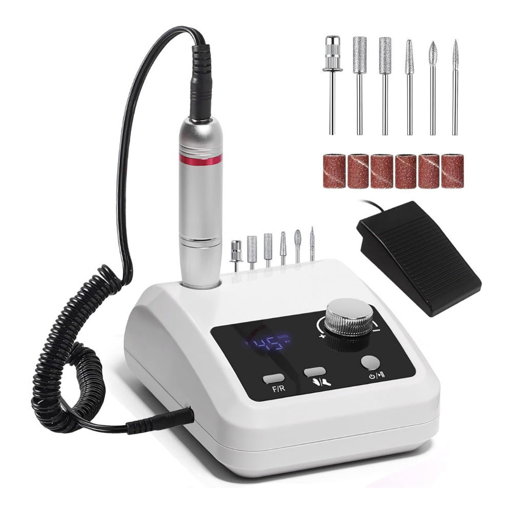CozyZen 45,000 RPM Professional Electric Nail Drill Machine – White NBHS