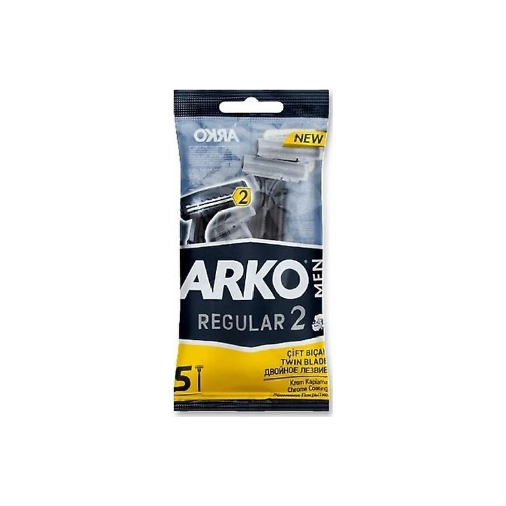 Arko Men Regular 2 Twin Blade Razors 3 Pack – Disposable Shavers