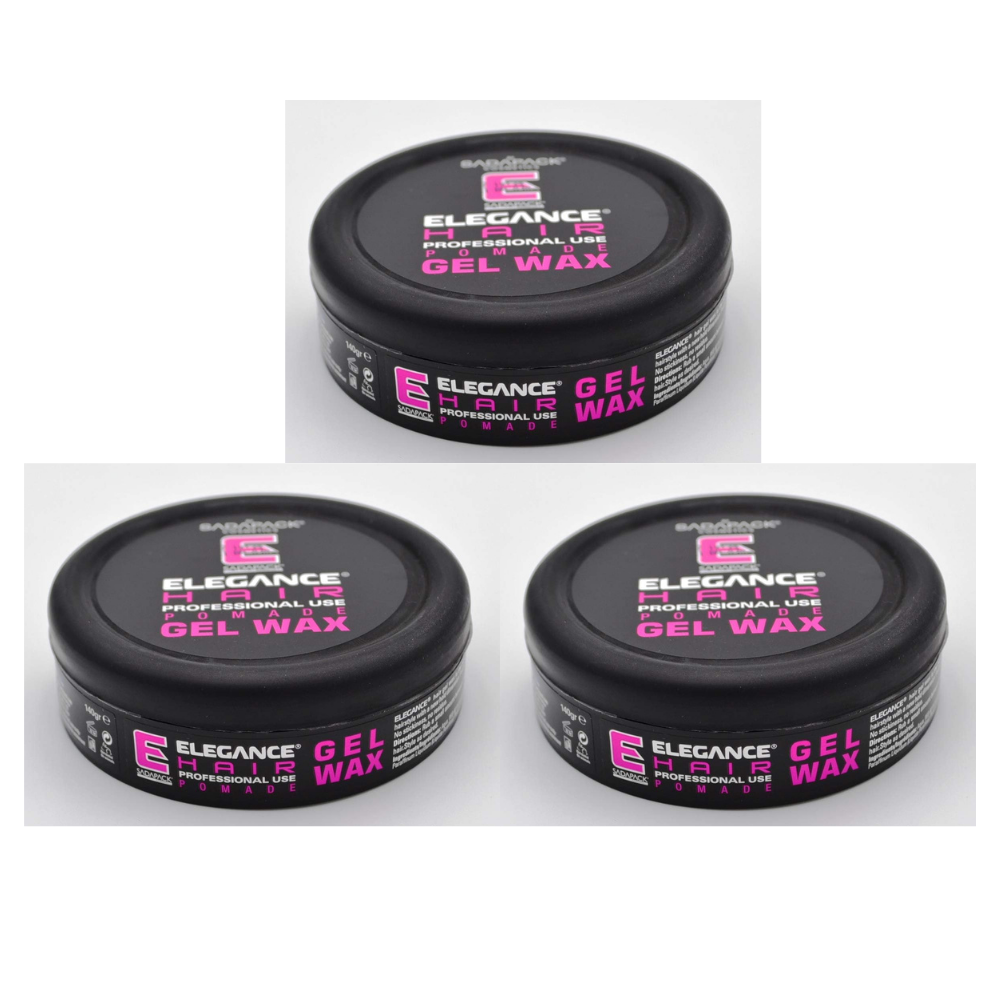 3x Elegance Hair Gel Wax – 140g Pink for Strong Hold & Natural Shine