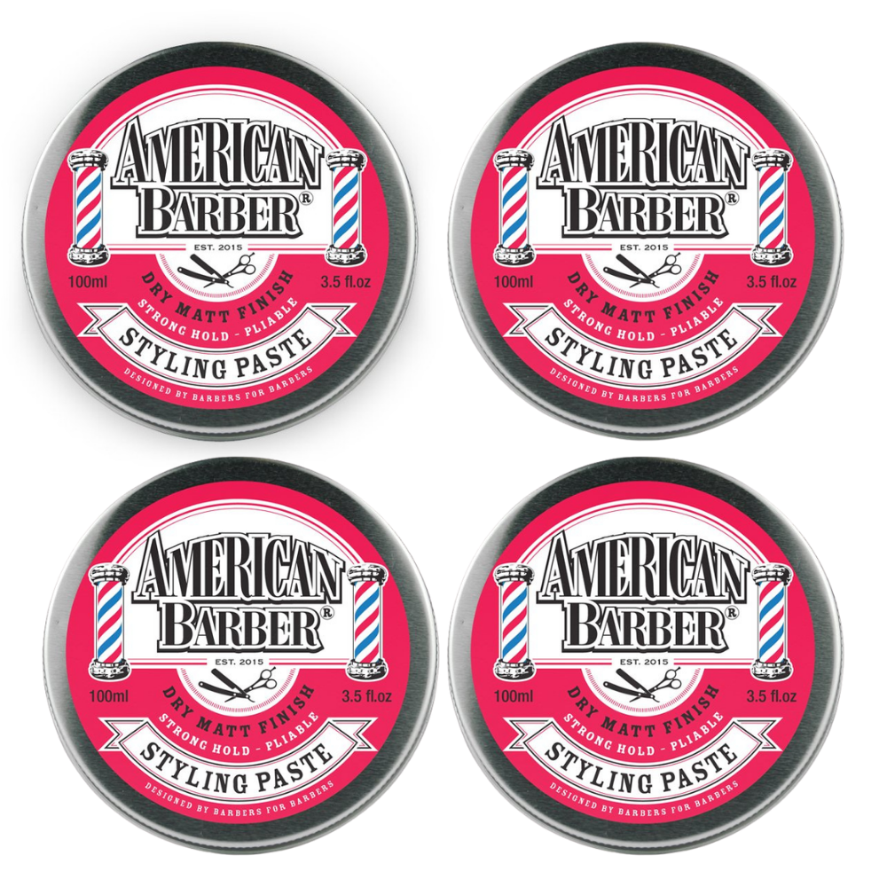 4x American Barber 100ml Hair Styling Wax Red Man Paste