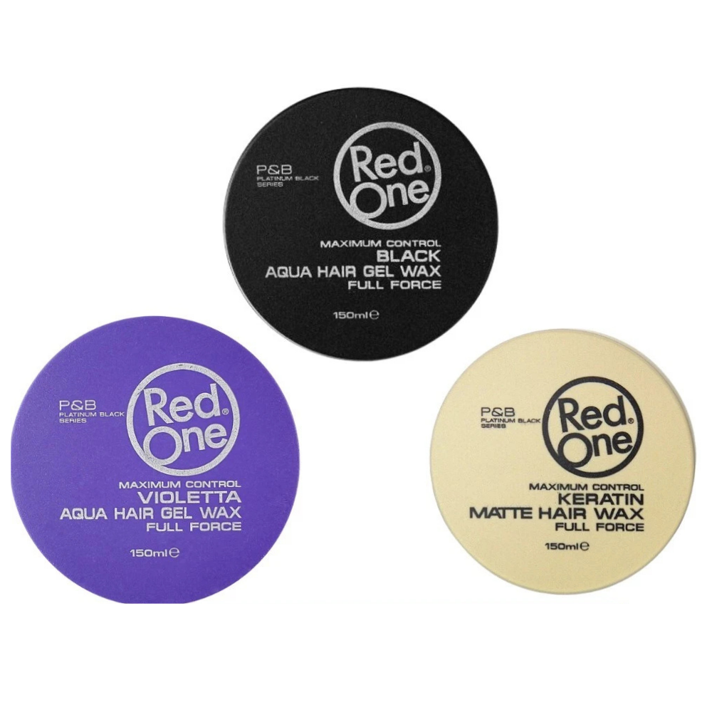 3x RedOne Hair Styling Wax – Black, Violetta & Keratin 150ml