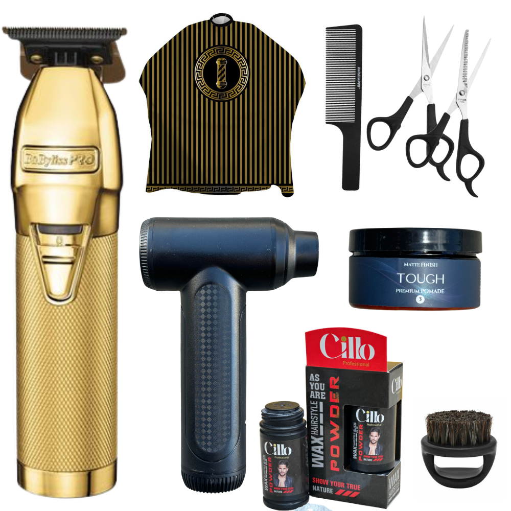 Babyliss Pro GoldFx Trimmer And 11000RPM Jet Fan Grooming Set