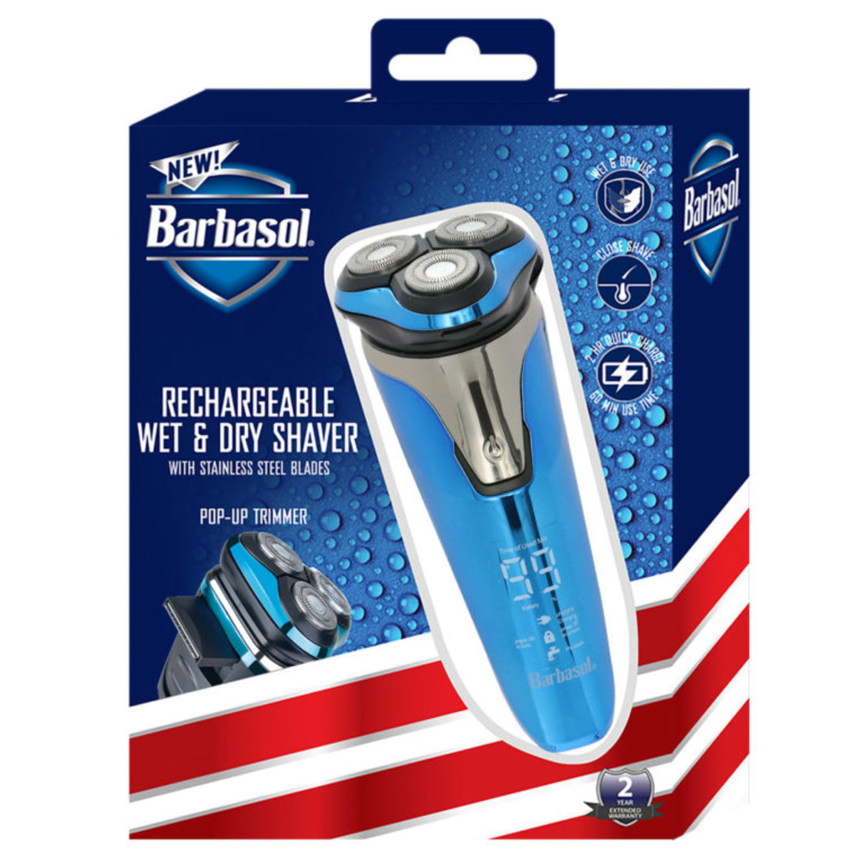 Barbasol Rechargeable Wet & Dry Shaver Water Proof Men Beard Razor Machine