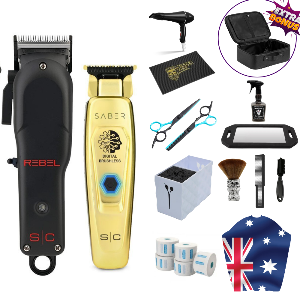 Stylecraft Rebel Clipper And Saber Trimmer Barber Starter Set