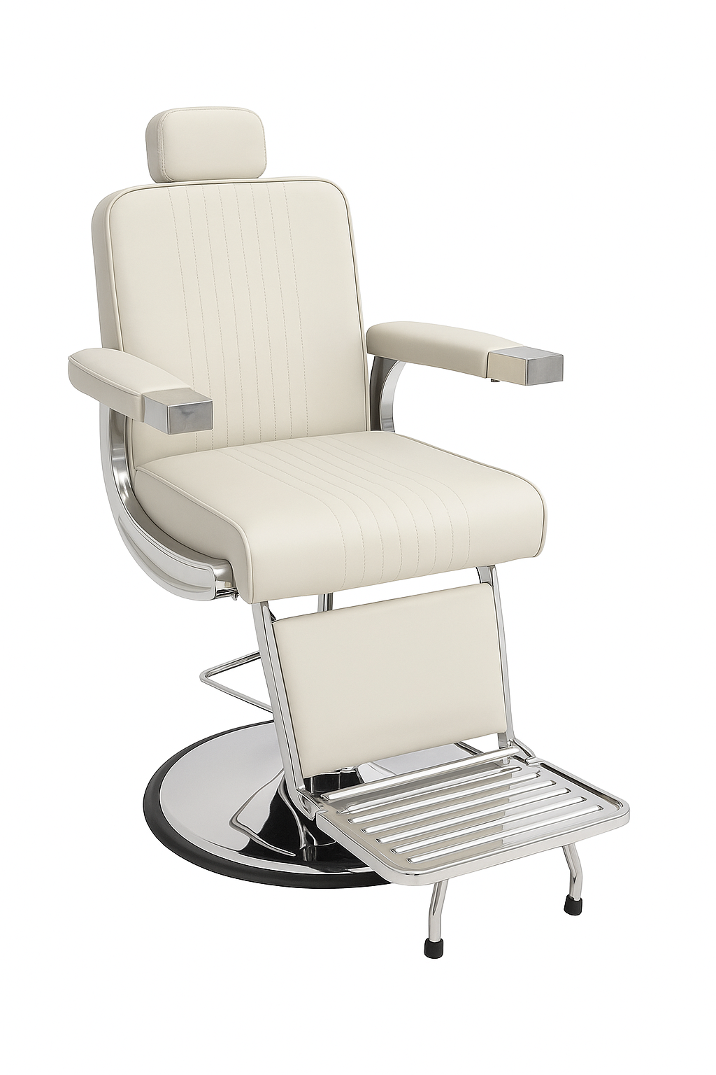 Beige Professional Barber Chairs - Hydraulic Model (7-Year Warranty)