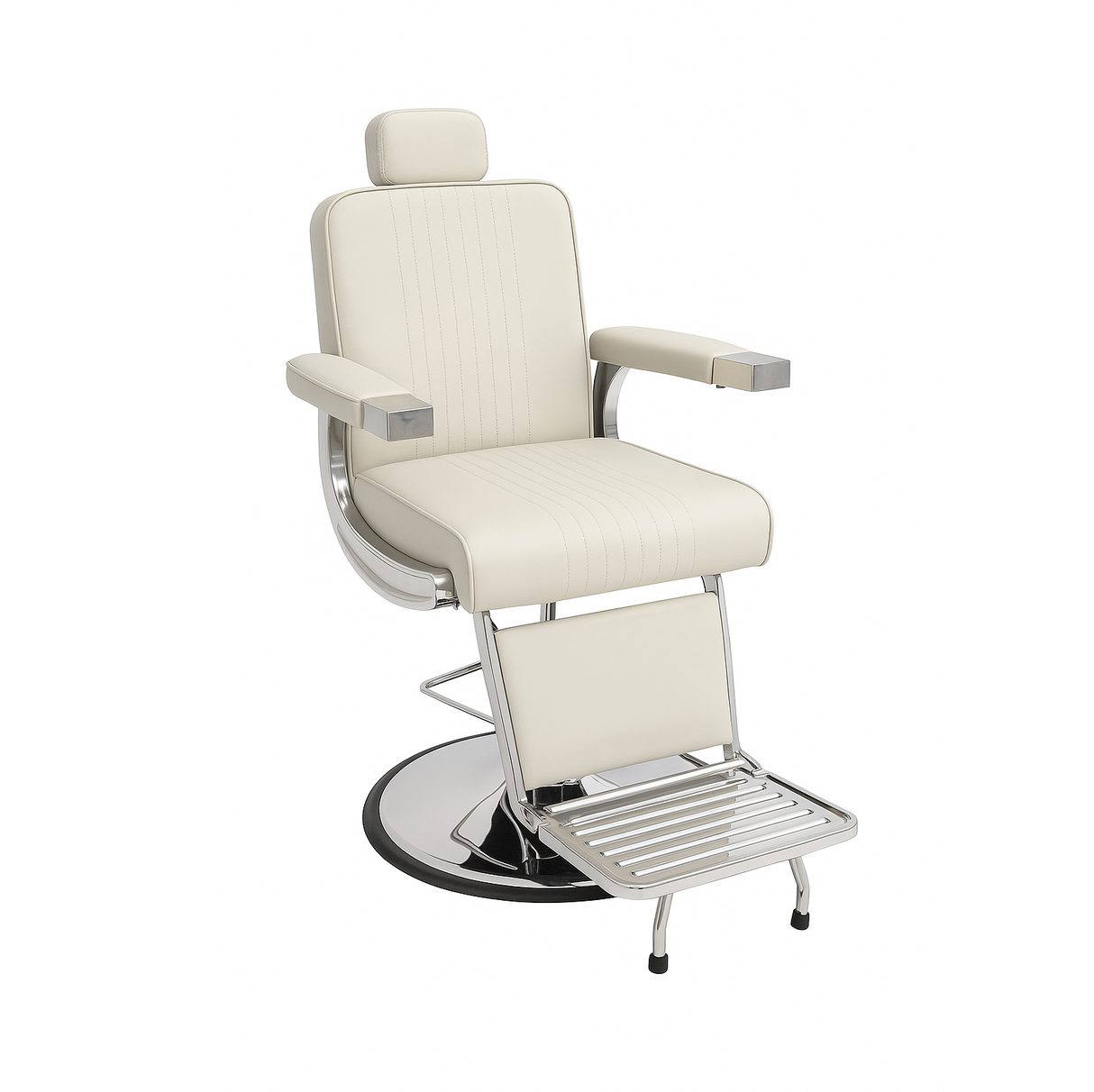 Beige Professional Barber Chairs - Hydraulic Model (7-Year Warranty)