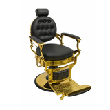 Black And Gold Barber Chair - Hydraulic Model (7-Year Warranty)