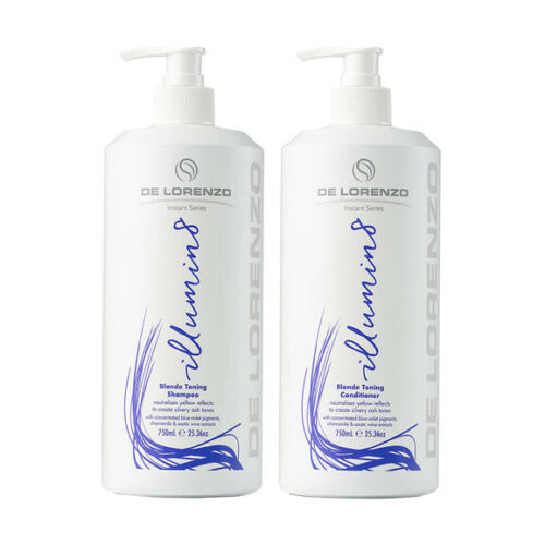 De Lorenzo Illumin8 Blonde Toning Shampoo and conditioner 960ml + FREE PUMP
