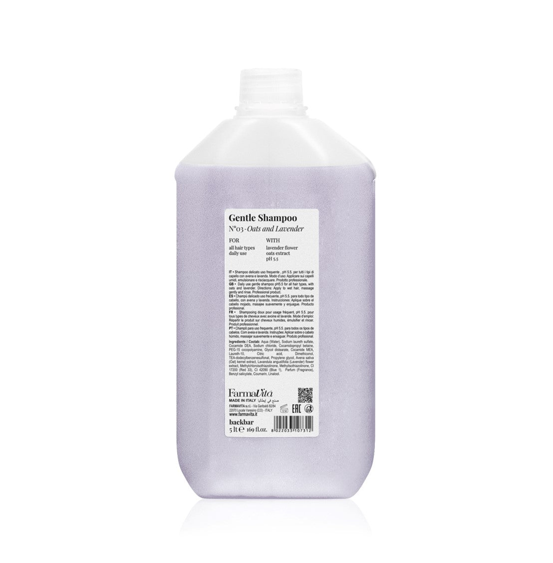 Farmavita Backbar Gentle Shampoo N°03 - Oats and Lavender 5 Litre