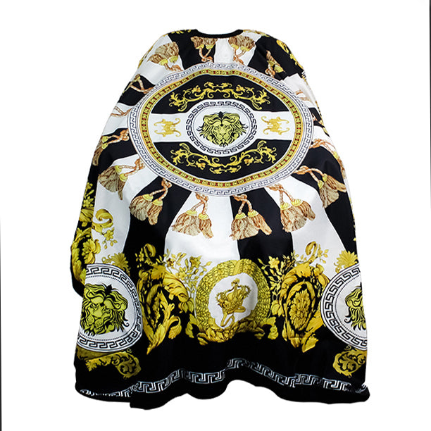 Cillo Professional Cutting Cape – Yellow Stripe Barber Lion Design