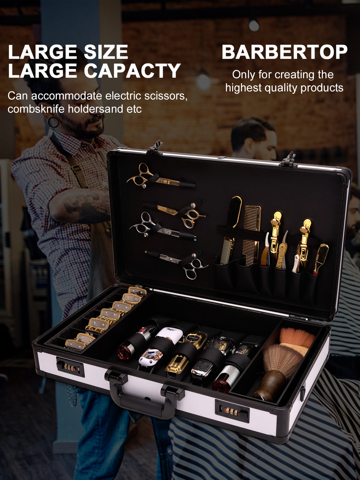 Barber Tools Carry Bag Trimmers Clippers Organizer Box Carry Case White