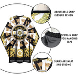 Cillo Professional Cutting Cape – Yellow Stripe Barber Lion Design