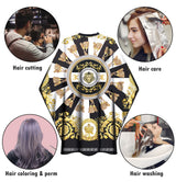 Cillo Professional Cutting Cape – Yellow Stripe Barber Lion Design
