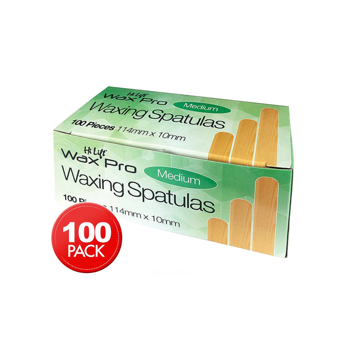 Hi Lift Wax Pro Medium Wooden Waxing Spatula - 100 Pcs