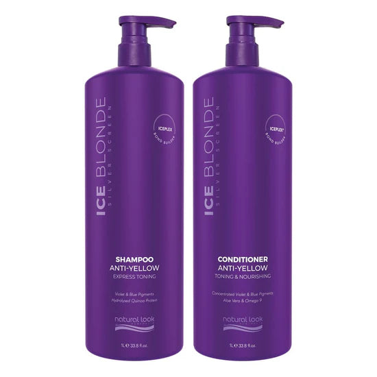 Natural Look Silver Screen Ice Blonde Shampoo & Conditioner 1 L for Blonde Hair
