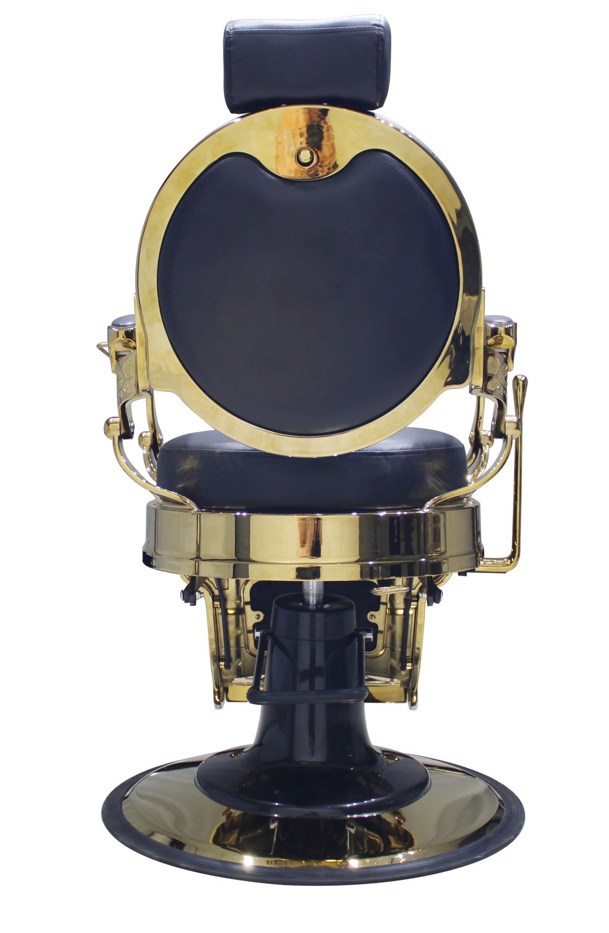 Black And Gold Barber Chair - Hydraulic Model (7-Year Warranty)