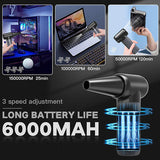 Portable Jet Blower 150000 RPM – 6000mAh Brushless Air Duster Black