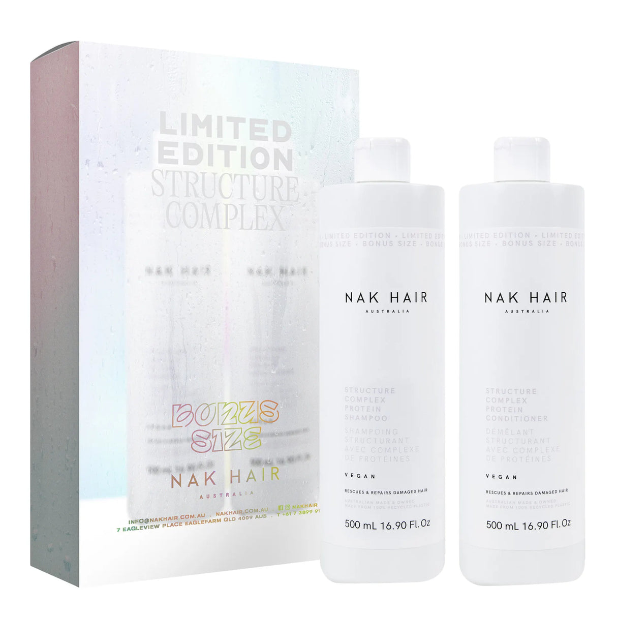 Nak Hair Structure Complex Shampoo and Conditioner 500ml Duo Pack