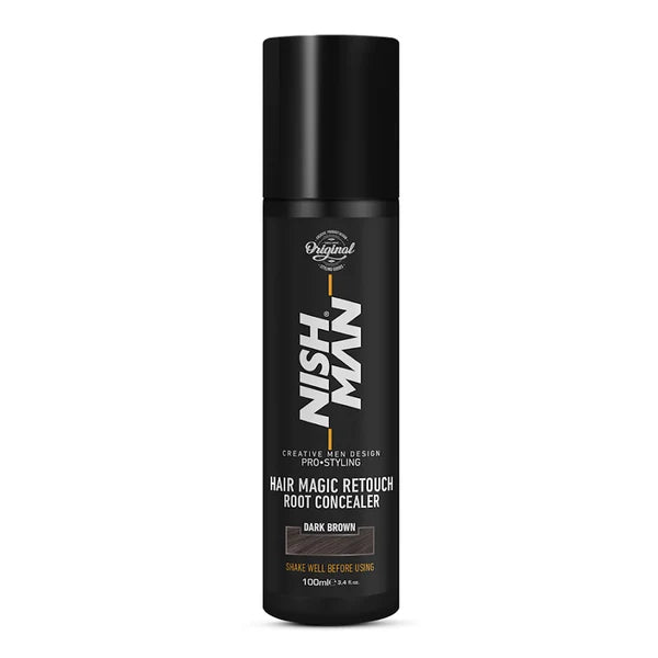 Nish Man Magic Touch Up Root Concealer Dark Brown 100ml
