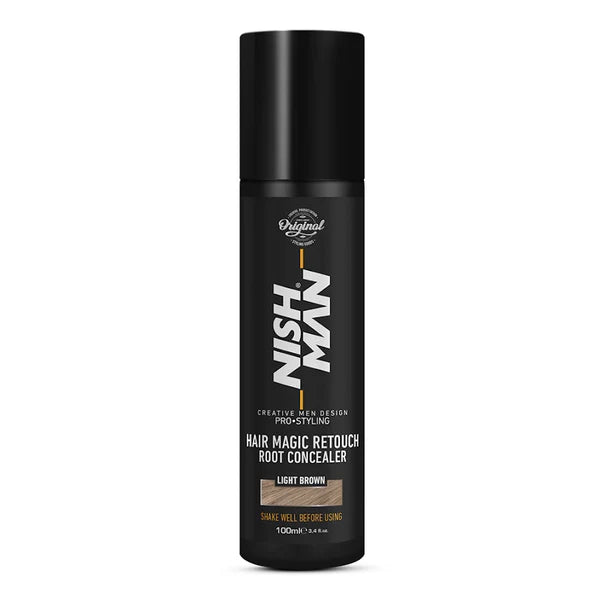 Nish Man Magic Touch Up Root Concealer Light Brown 100ml