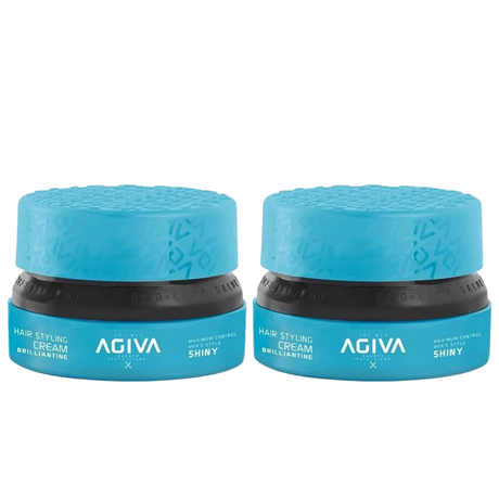 3x Agiva Hair Styling Cream Brilliantine Shiny - 155ml - Light Blue