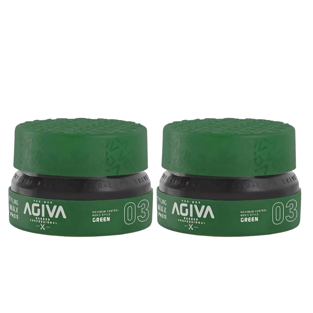 3x Agiva Hair Wax 03 Matte Paste - 155ml - Green