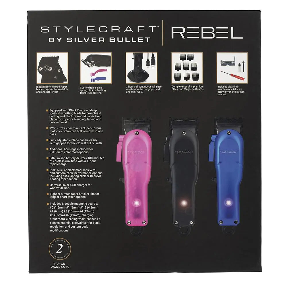 Stylecraft By Silver Bullet Rebel Professional Barber Clippers