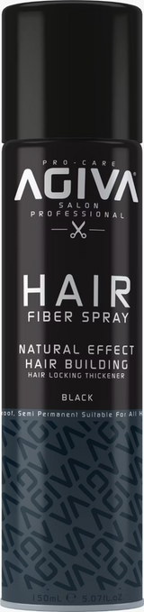 Agiva Hair Fiber Spray 150ml Black – Instant Hair Thickening Spray