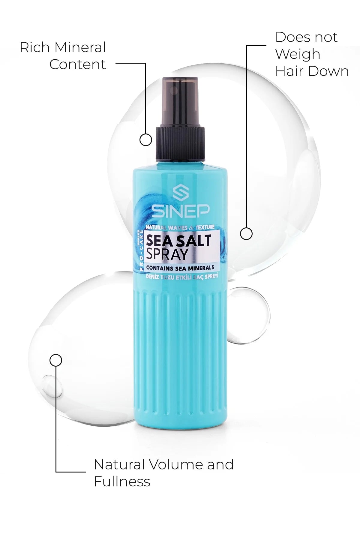 SINEP Sea Salt Hair Spray 250ml Texturizing Beach Waves Volume Spray
