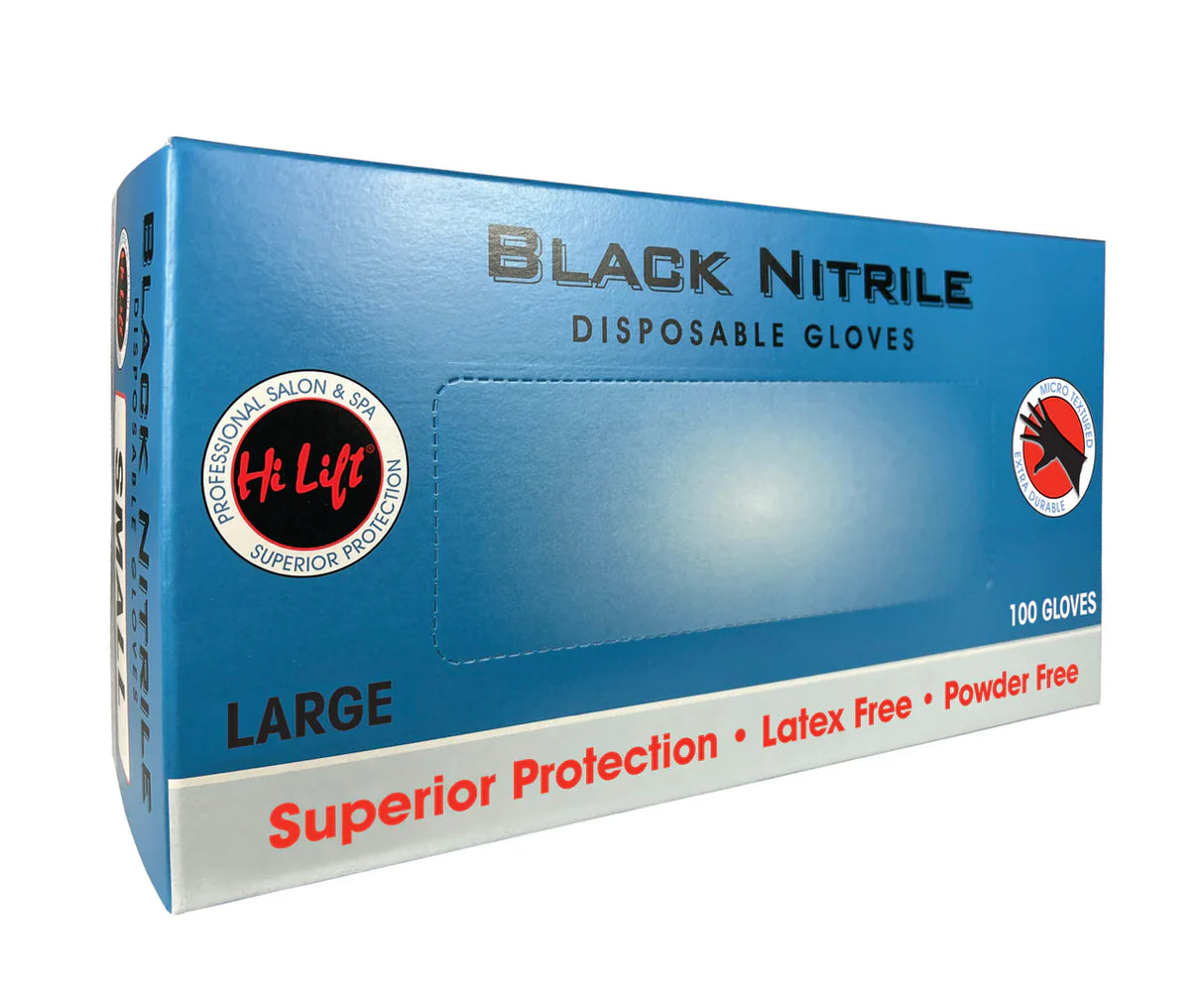 Hi Lift Black Nitrile Shield Disposable Gloves 100 pcs