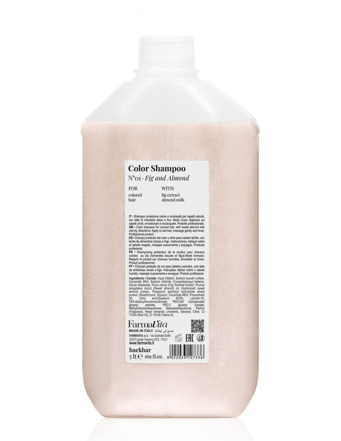 Farmavita Backbar Color Shampoo N°01 - Fig and Almond 5 Litre