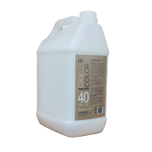 Peroxide Cured Color HQ Professional Oxy Color Peroxide 5L 40 Vol – Cream Developer – Barber ...