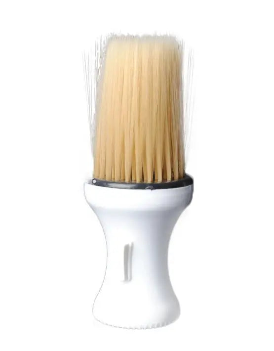 Barber Neck Brush Inbuilt Talc Dispenser White Bristles