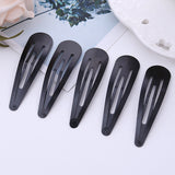 Black Hair Clips Metal Snap Barrettes