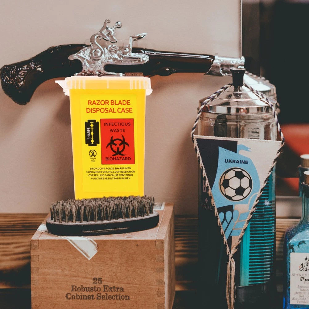 Razor Blade Disposal Container Black - Red - Yellow