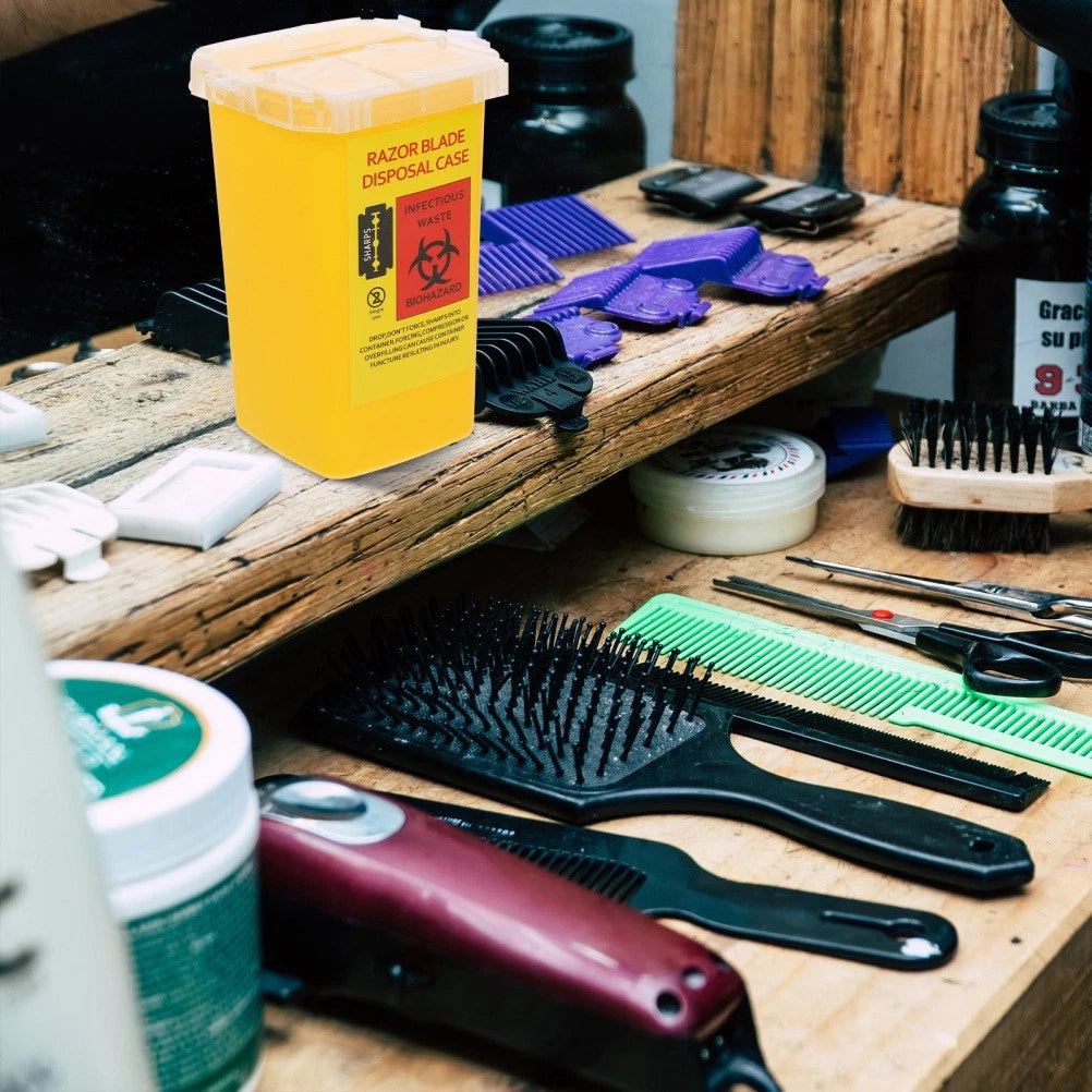 Razor Blade Disposal Container Black - Red - Yellow