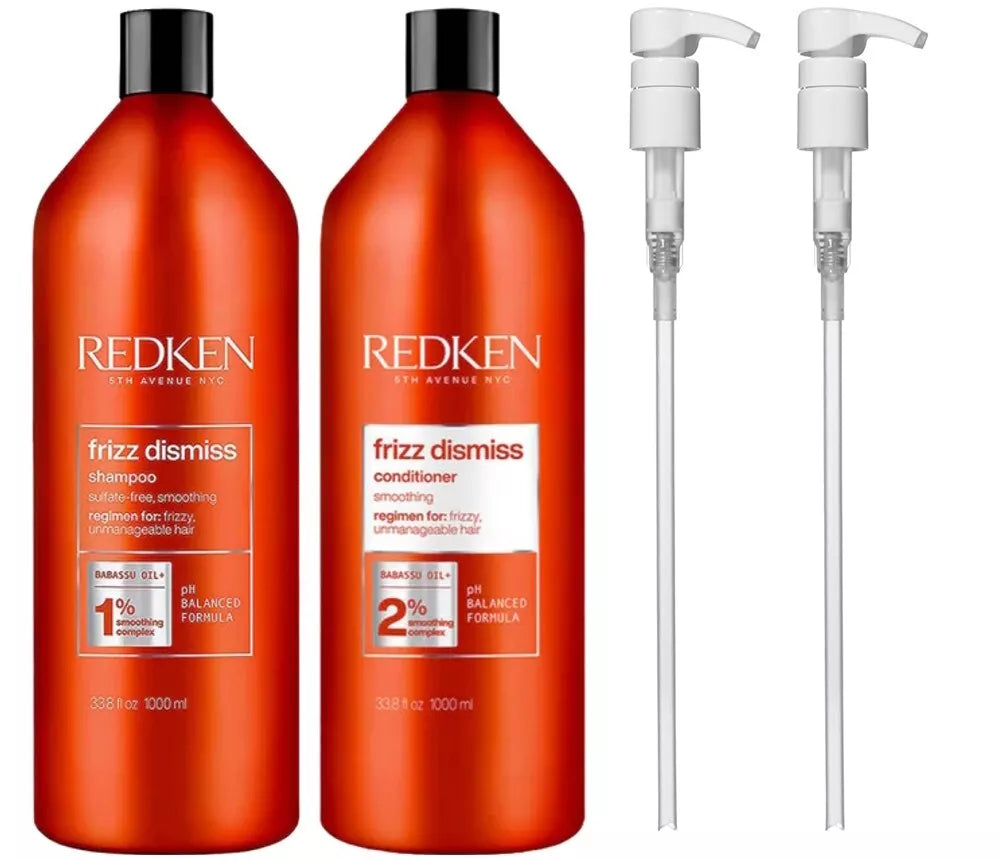 Redken Frizz Dismiss Shampoo 1 Litre And Conditioner 1 Litre With Pumps