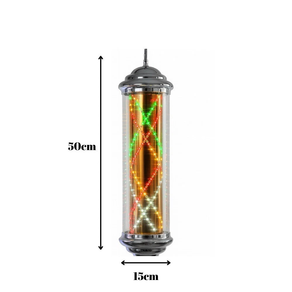 50cm Barber Shop Pole LED Rotating Light Stripe Sign Hair Salon Light