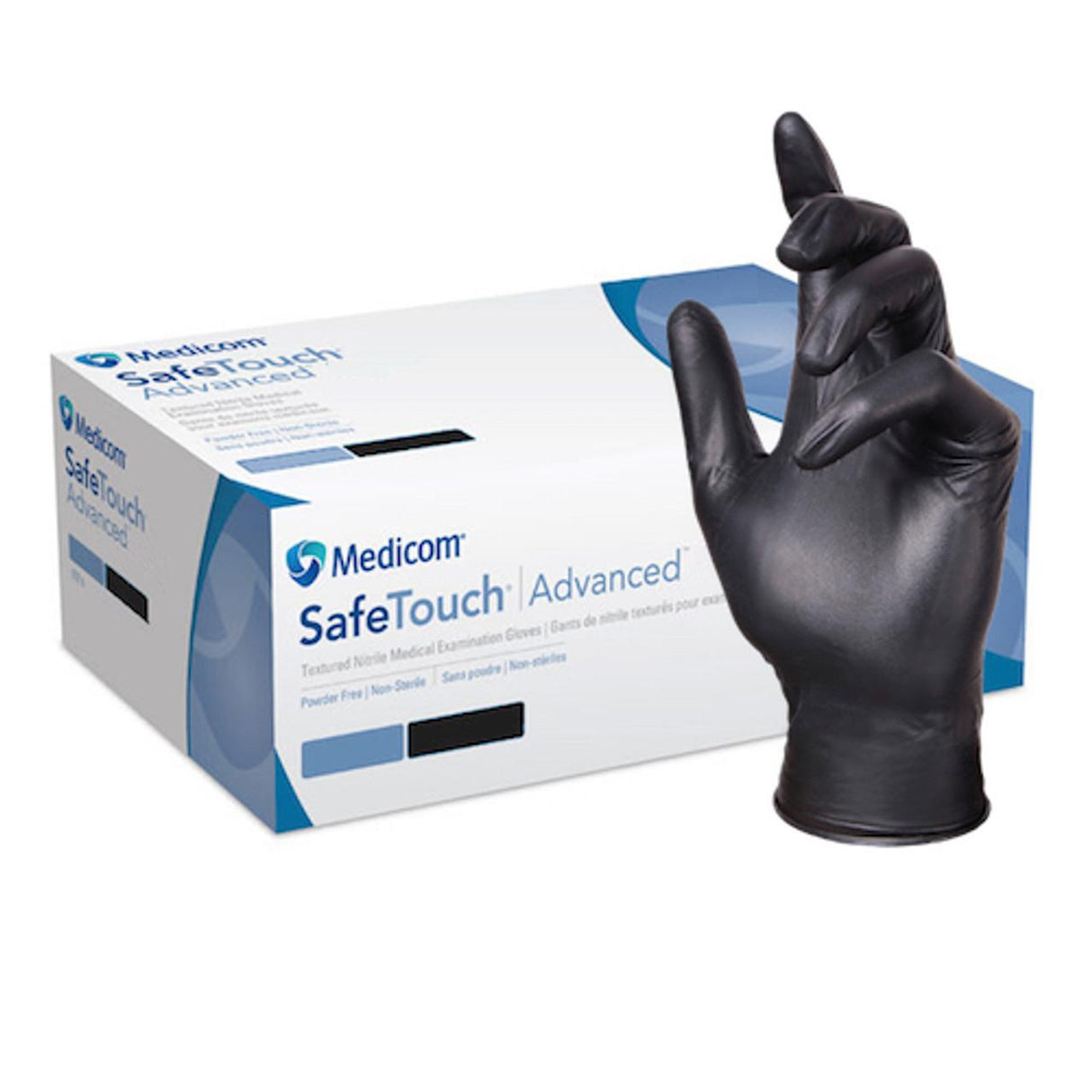 Medicom Barber Disposable Gloves Advanced Guard Black Nitrile